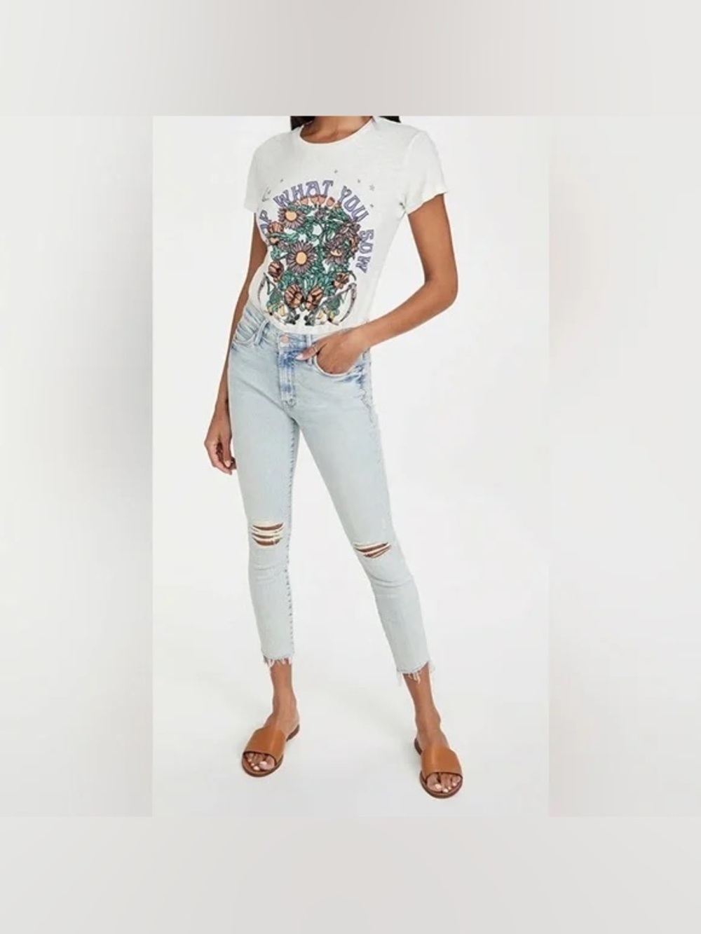 MOTHER | THE STUNNER ZIP ANKLE STEP FRAY IN ROLLING IN THE BUSHES SIZE 26